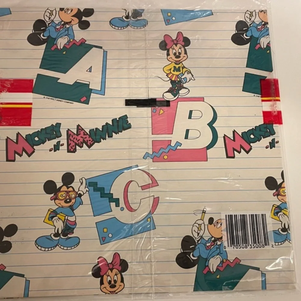 Vintage Cleo Disney Mickey & Minnie Mouse Gift Wrap Paper NEW SEALED Collectible